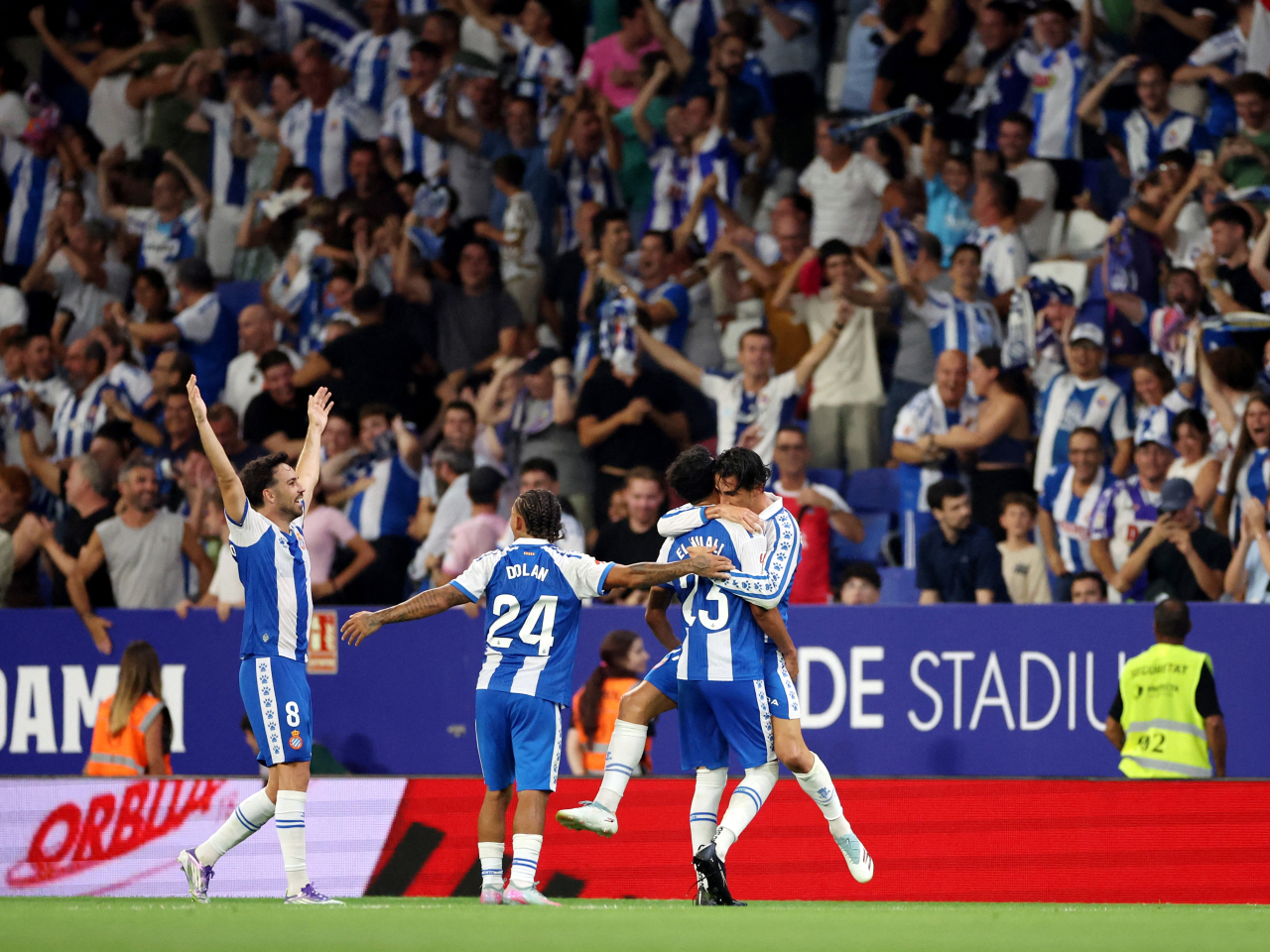 Espanyol sealed the win over Atletico with a late winner by Pere Milla. Photo: Reuters