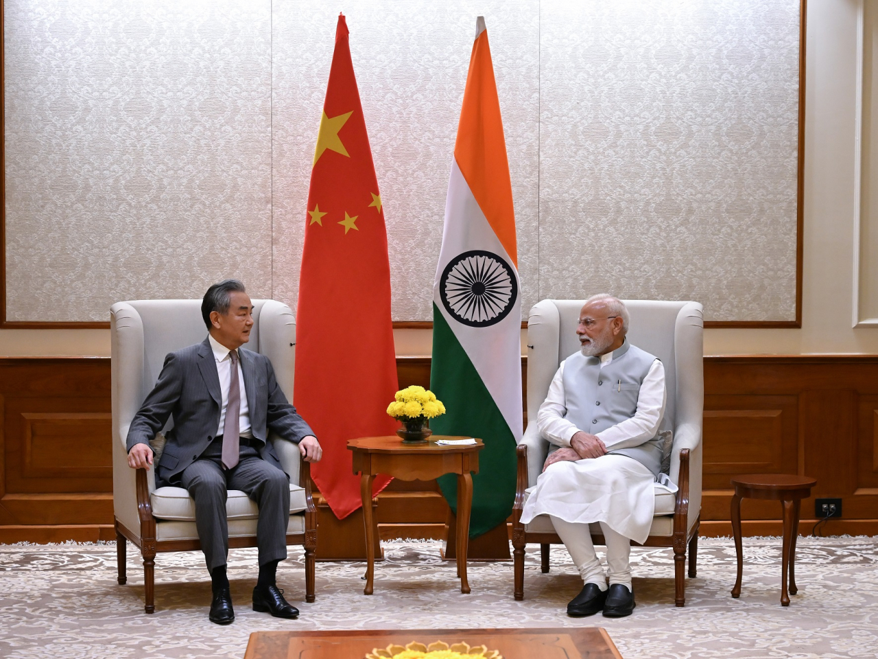 Wang Yi met with Indian Prime MInister Narendra Modi, who is scheduled to travel to China at the end of the month. Photo: Xinhua