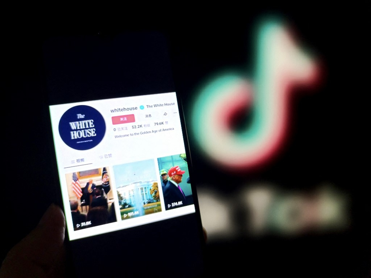 報道指特朗普很喜歡TikTok，認為是這款應用程式幫助自己獲得年輕選民支持。（法新社）