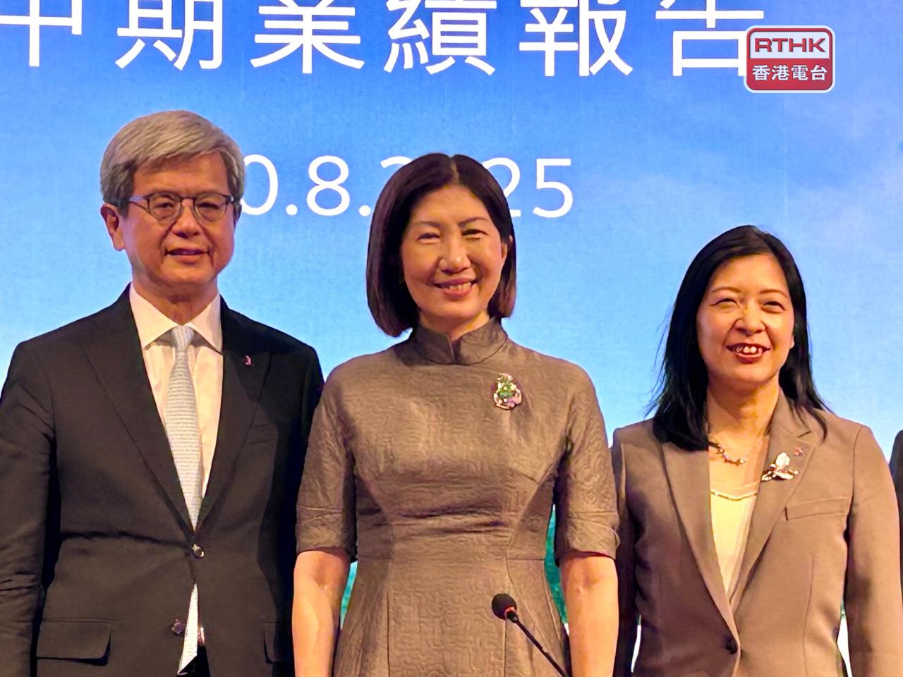 陳翊庭(中)提到，交易所對延長交易未有既定立場　但要顧業界工作流程壓力。（羅煒皓攝）