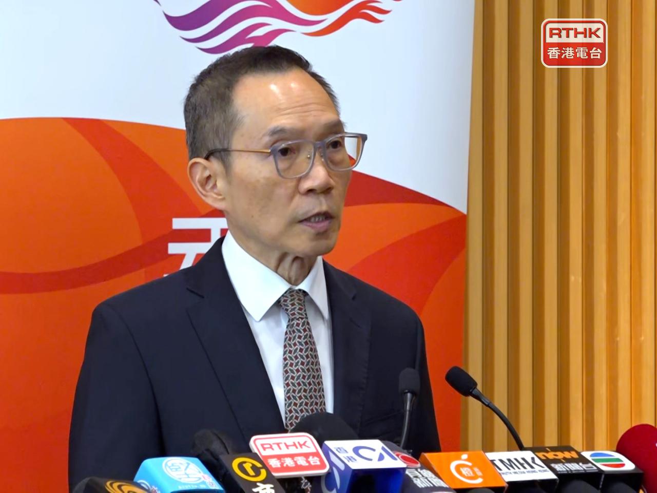 陳嘉信說，物流署會盡力完善採購機制，特別注意幫助同事防範詐騙。（陳感恩攝）
