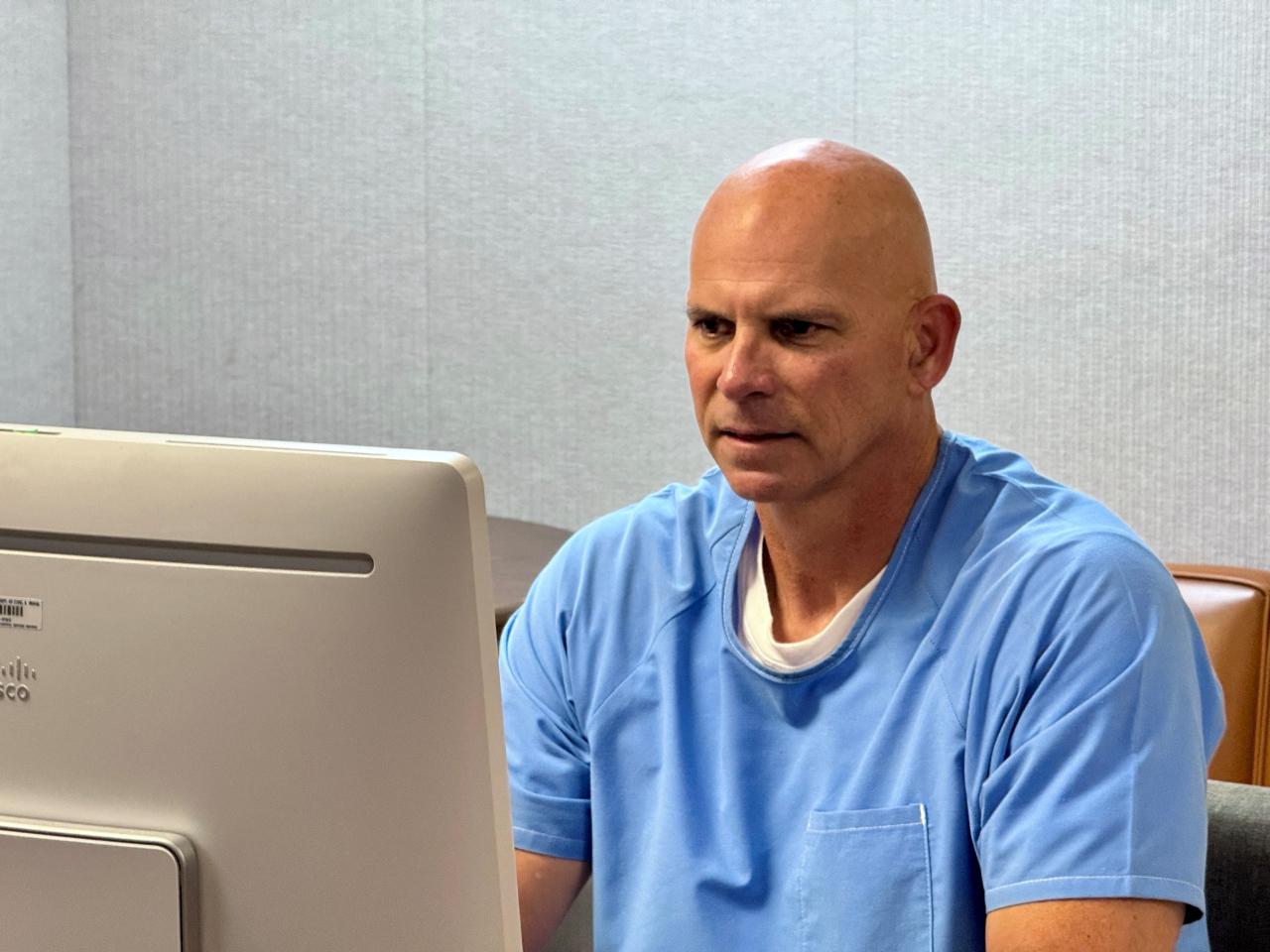 Lyle Menendez attends his parole hearing online from the Richard J Donovan Correctional Facility in San Diego. Photo: Reuters