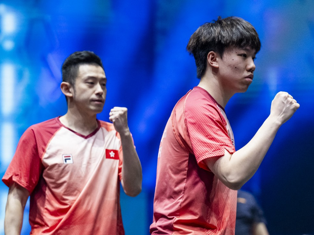 The SAR's Wong Chun Ting and Chan Baldwin defeated the national team's Lin Shidong and Huang Youzheng in the men's doubles final. Photo: AFP