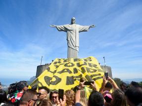 Brazilian activists hold anti-Trump protest at Rio