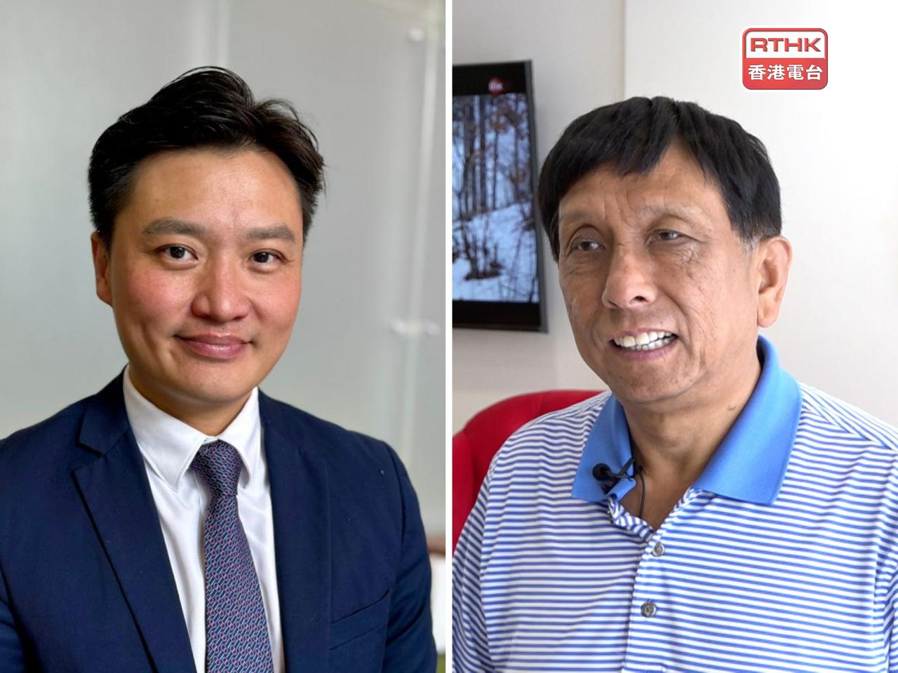 鄭泳舜（左）說，未來重點資助國際公開賽事，有助集中資源扶助旗艦盛事；雷雄德（右）表示，政府資源有限，難以不斷資助所有地區賽事。