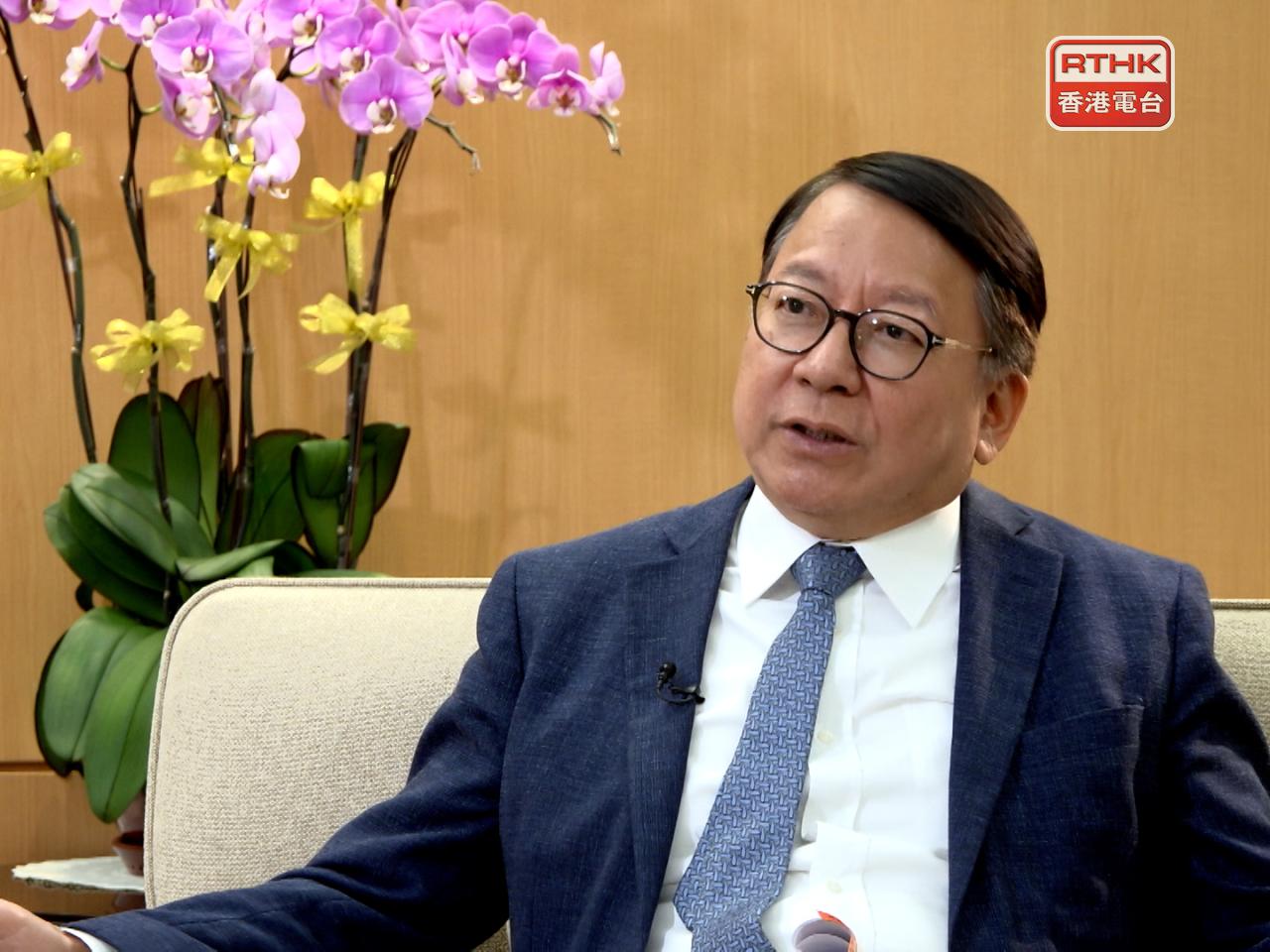 陳國基下午主持第六屆扶貧委員會第四次會議。（港台圖片）