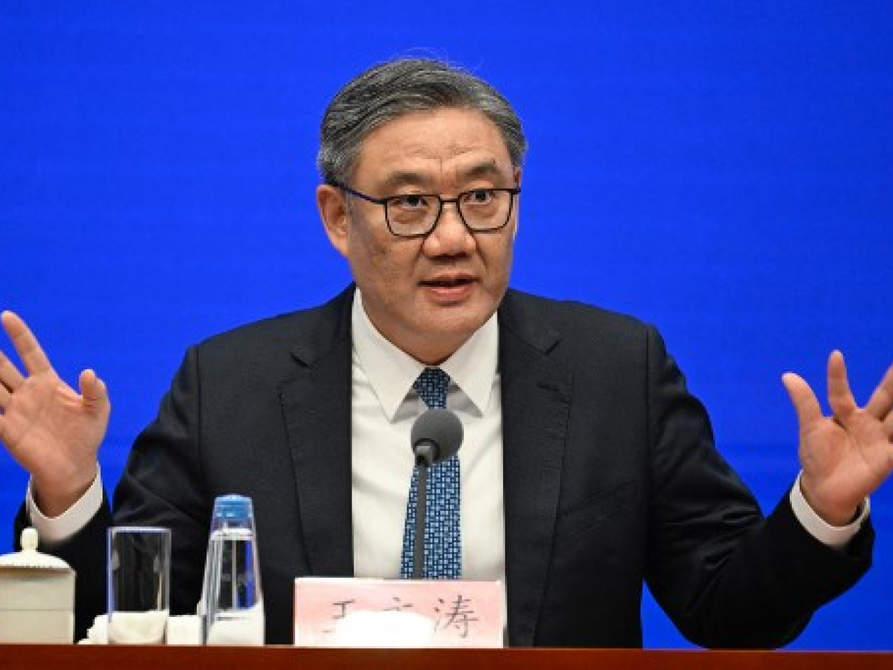 王文濤說中韓互為重要鄰國及合作伙伴。(法新社)