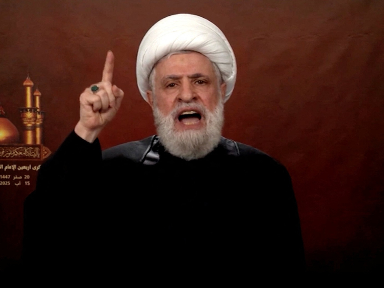 Naim Qassem said in a televised address that taking away Hezbollah's weapons is like taking away their souls. Photo: Reuters