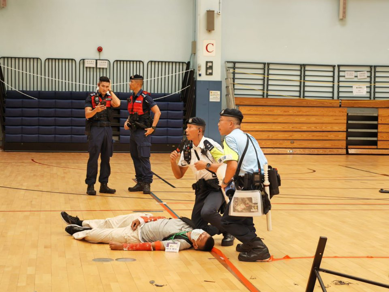警察機動部隊總部在深水埗區舉行大規模公眾活動演習。（警方社交專頁）