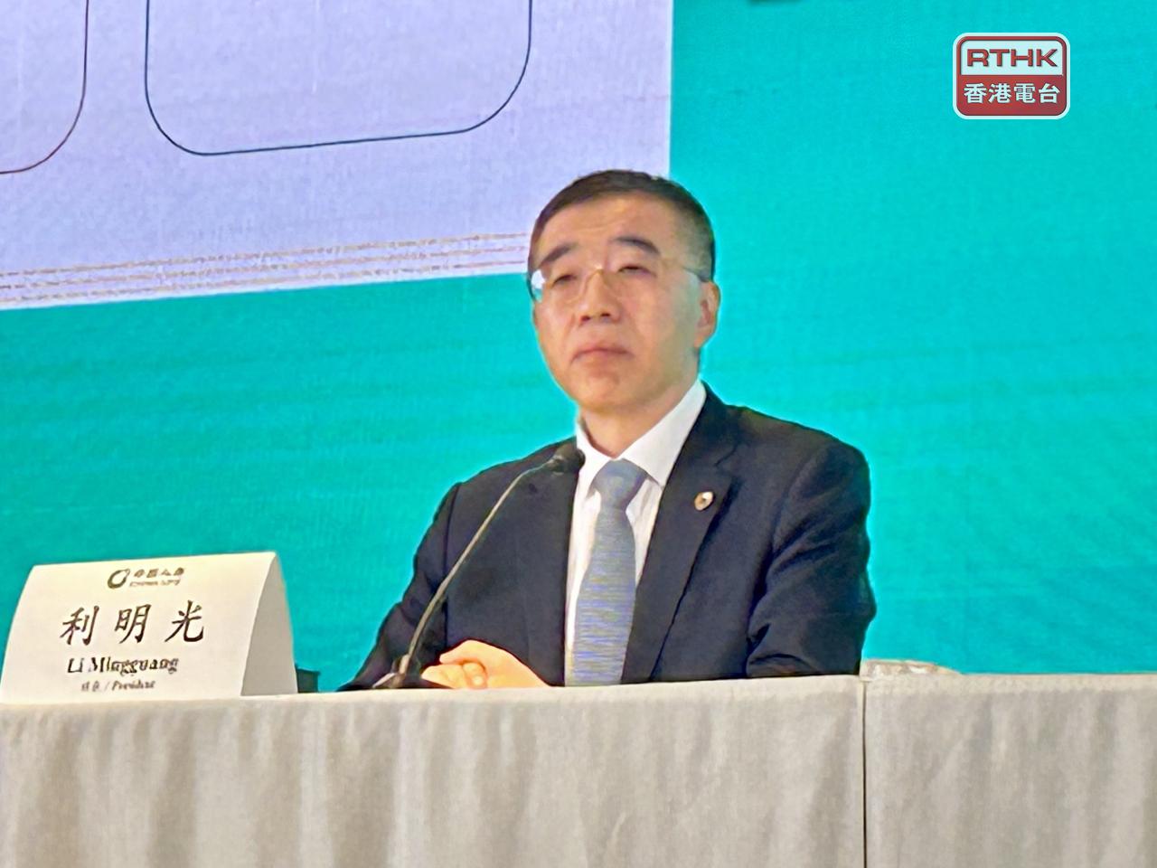利明光表示，面對保險產品預定利率調整，已在新產品儲備等方面做好準備。（羅煒皓攝）
