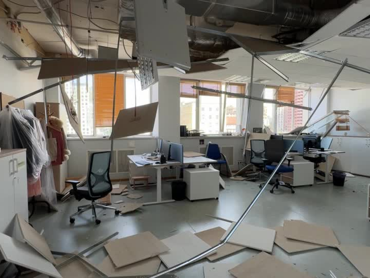 The EU's delegation's building in Kyiv was damaged by Russian strikes. Photo: Reuters