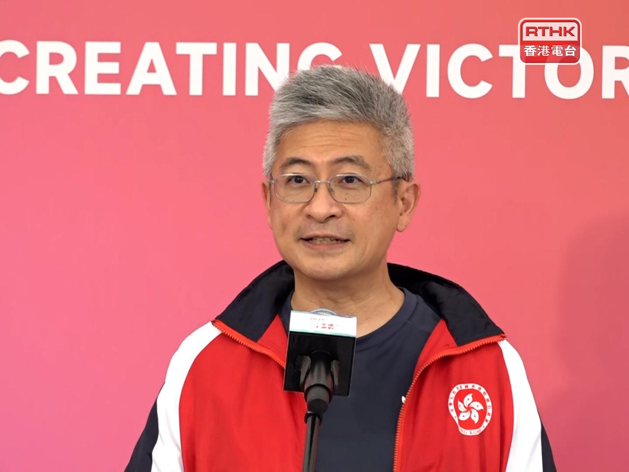 劉震表示，展覽已在5個商場舉行，獲市民熱烈支持和參與，體現「全民全運」的城市氛圍。（麥偉康攝）