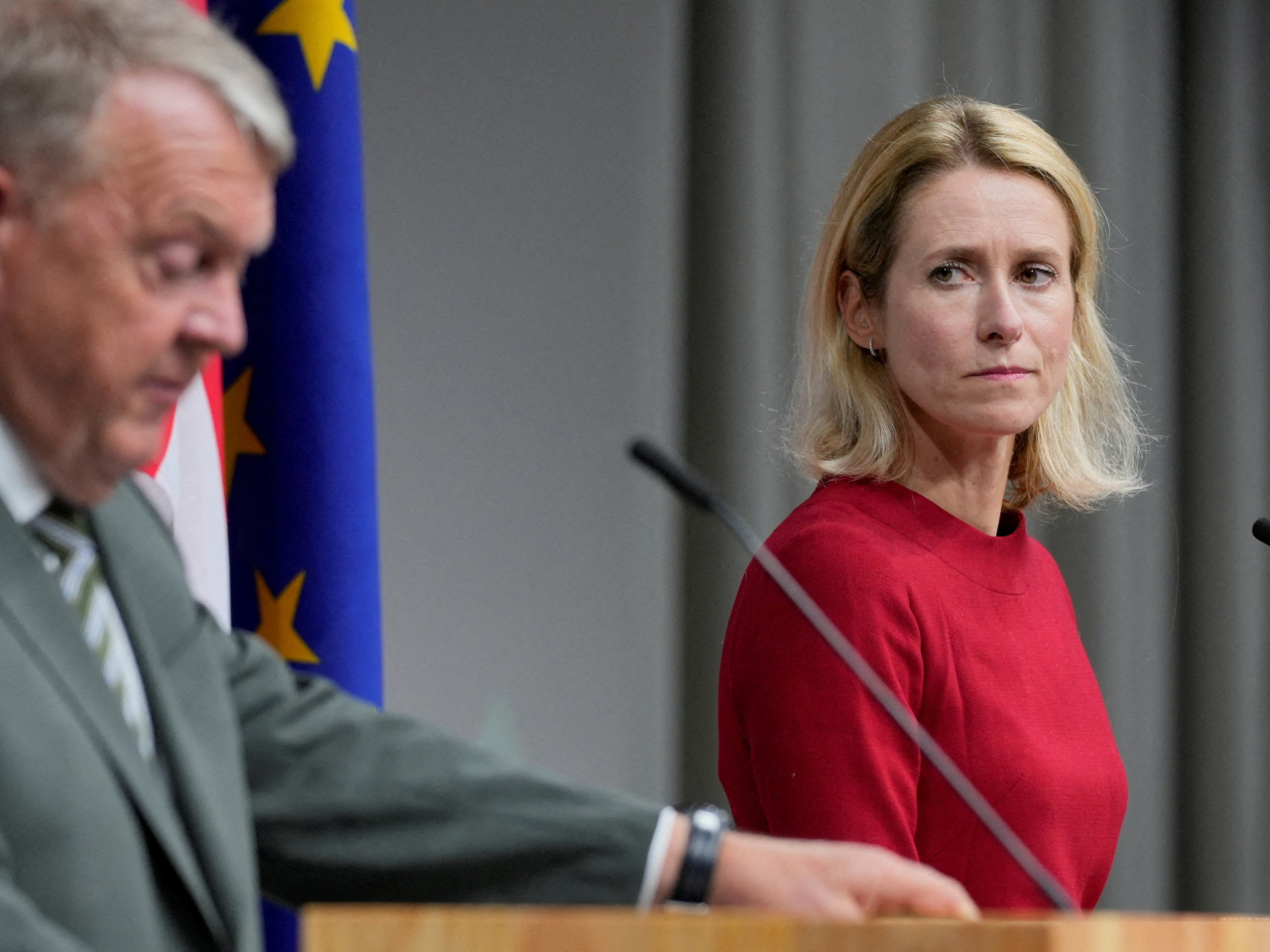 EU foreign policy chief Kaja Kallas attended an informal meeting for EU foreign ministers at the Forum Copenhagen on Saturday. Photo: Reuters