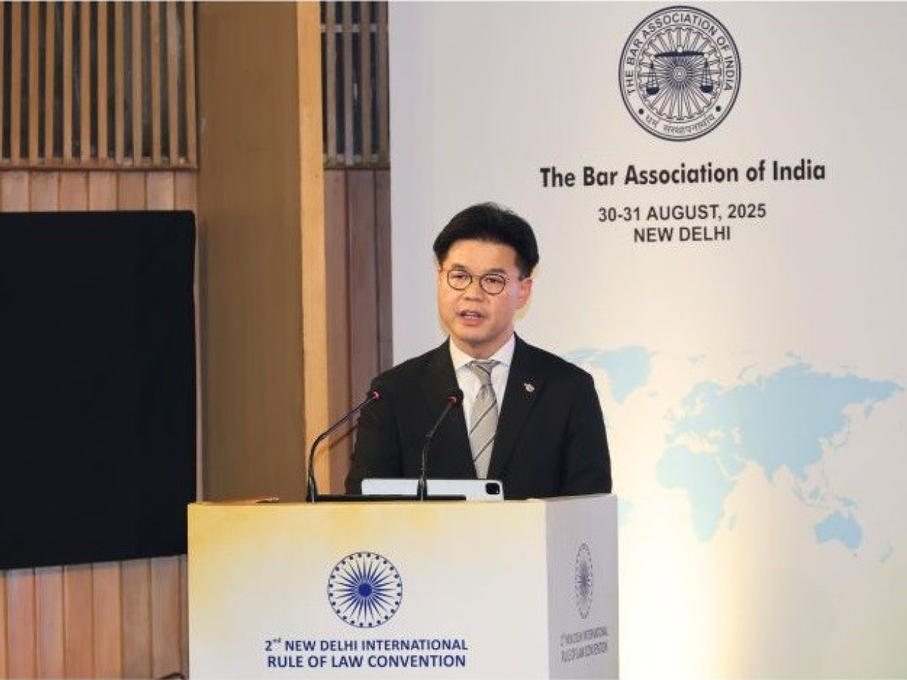 Roden Tong stressed the connection between financial access and legal representation. Photo courtesy: The Law Society of Hong Kong