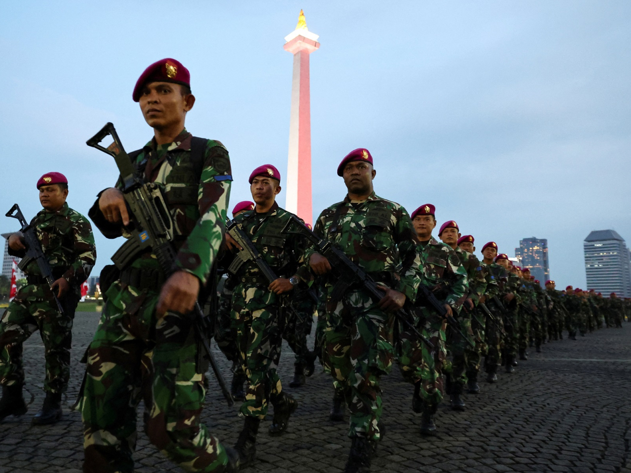 Security has been tightened amid widespread protests in Jakarta. Photo: Reuters