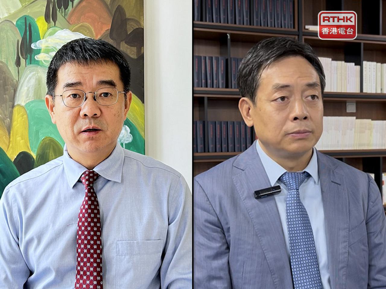 宋忠平（左）說，今次閱兵將展示過去十年國家軍事體制改革的成果。王義桅（右）說，中方一直秉持睦鄰友好原則，以「閱兵不動武」的和平方式展示國力。