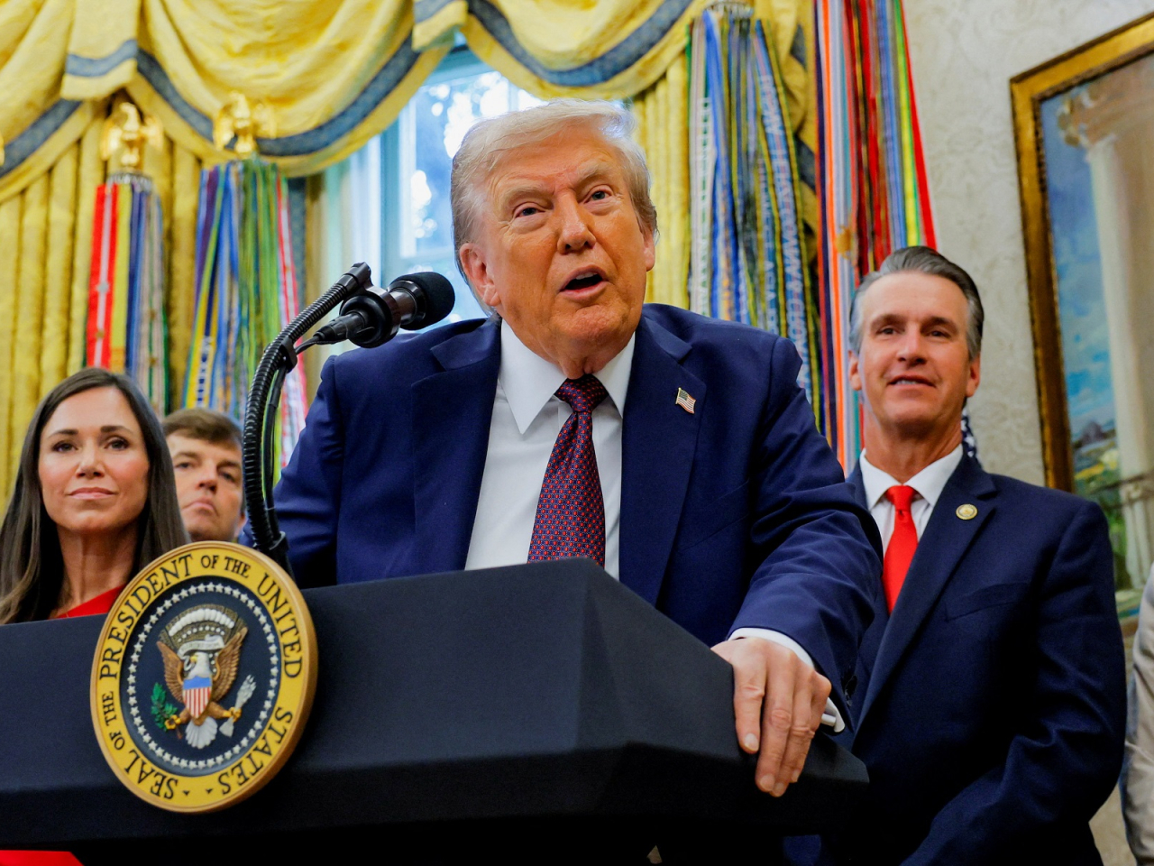 Donald Trump said a US military strike on a boat carrying "a lot of drugs" killed 11 "narcoterrorists" from a Venezuelan gang. Photo: Reuters