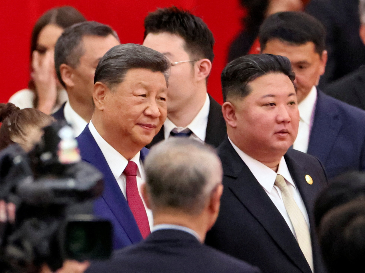 金正恩在北京出席紀念中國人民抗日戰爭暨世界反法西斯戰爭勝利80周年活動。（路透社）