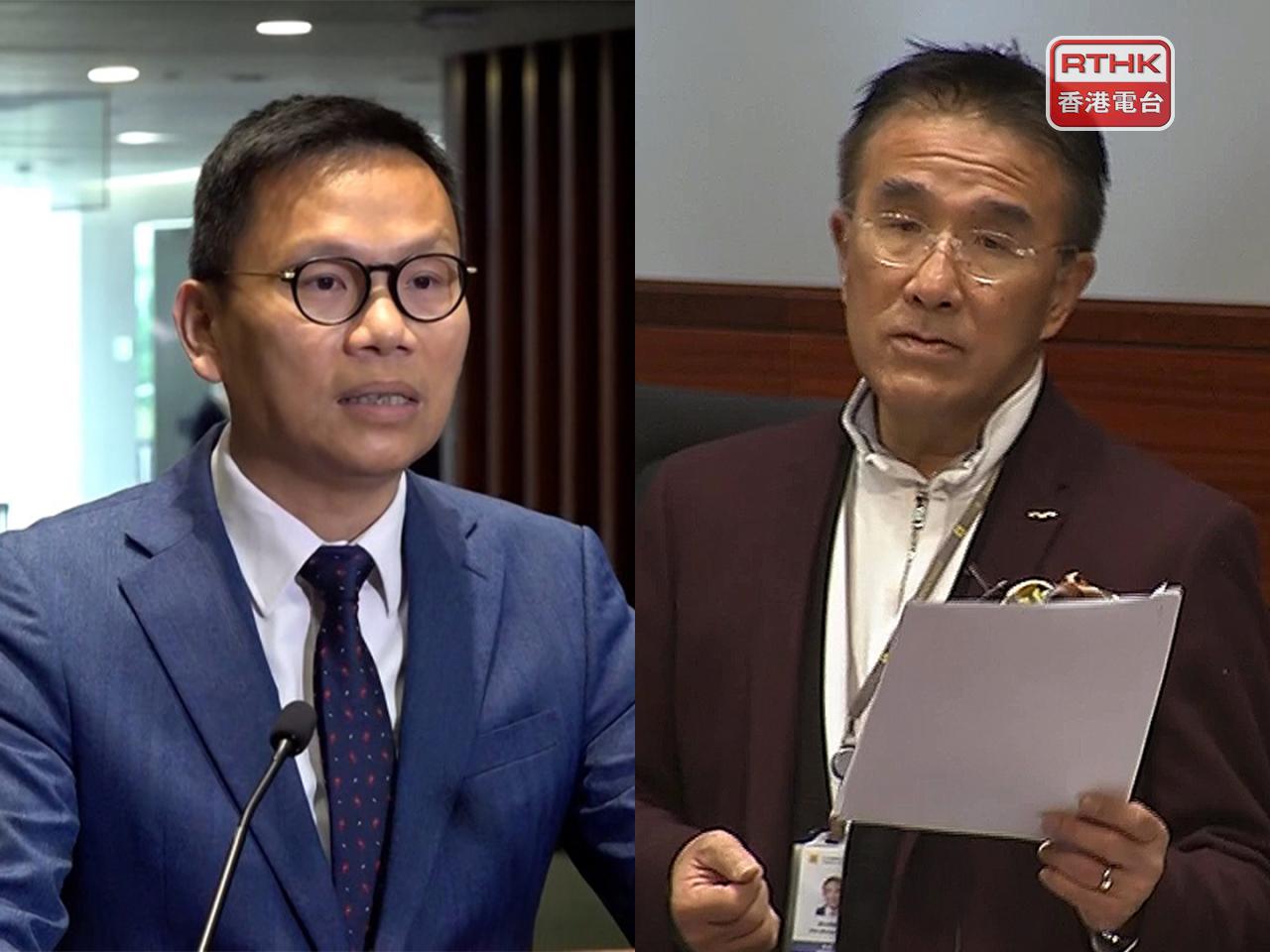 陳恒鑌（左）支持政府提出的規管框架；田北辰（右）建議網約車數量以一萬輛作為起步。（港台圖片）