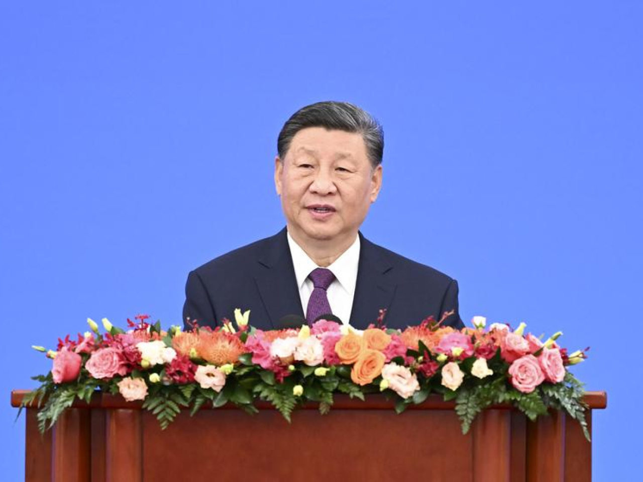 習近平向2025世界智能產業博覽會致賀信。(新華社)