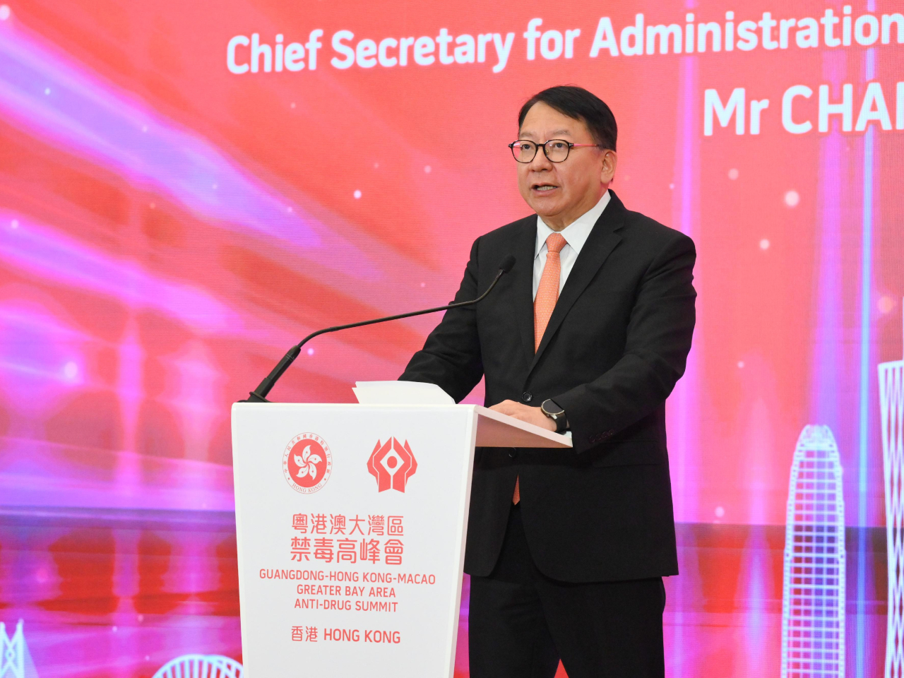 Eric Chan says the number of reported drug abusers has dropped 70 percent compared to the end of the 1970s. Photo courtesy of the Information Services Department.