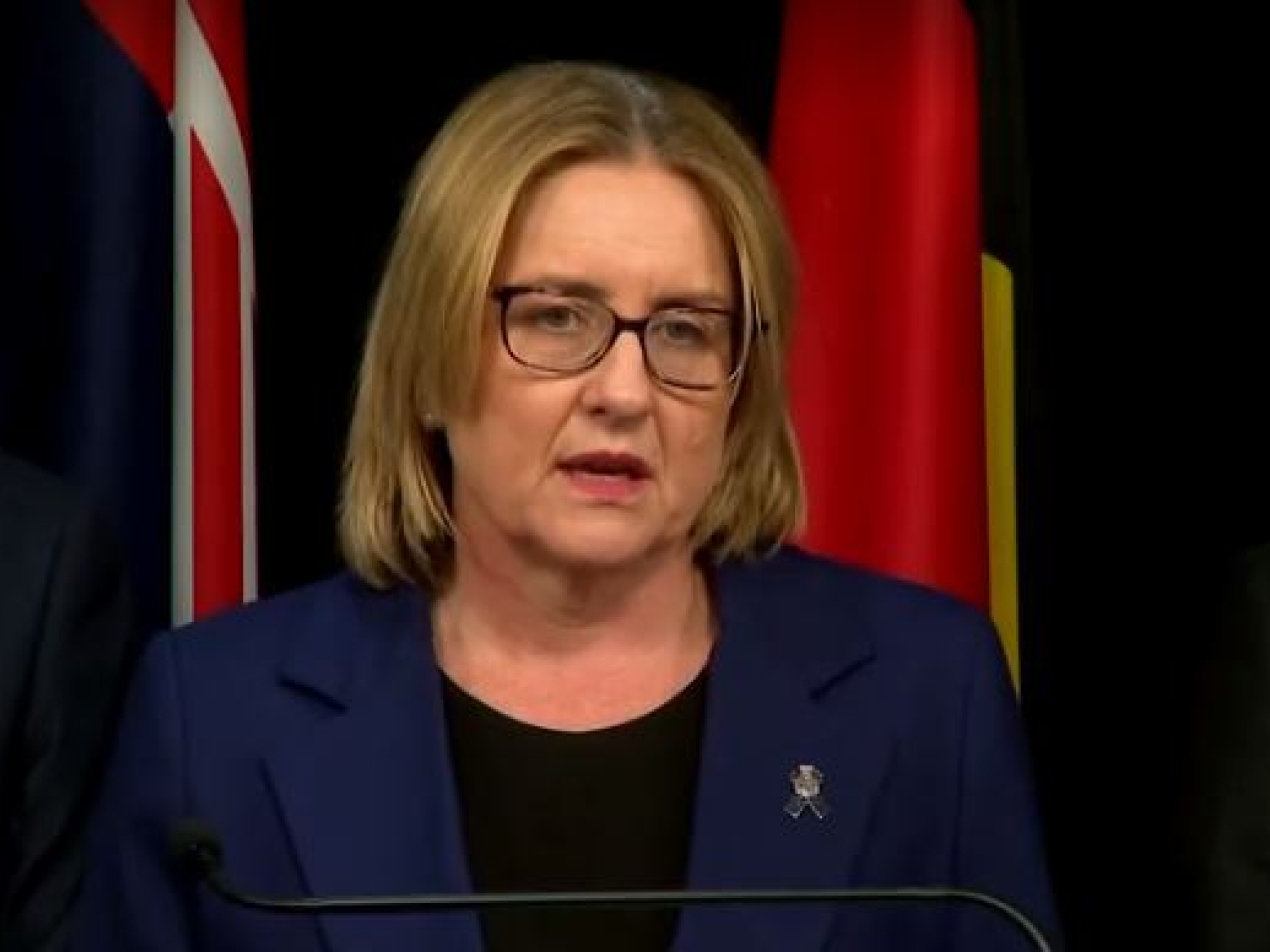 Victorian Premier Jacinta Allan talks about the huge operation to catch the alleged police killer. File photo: Reuters