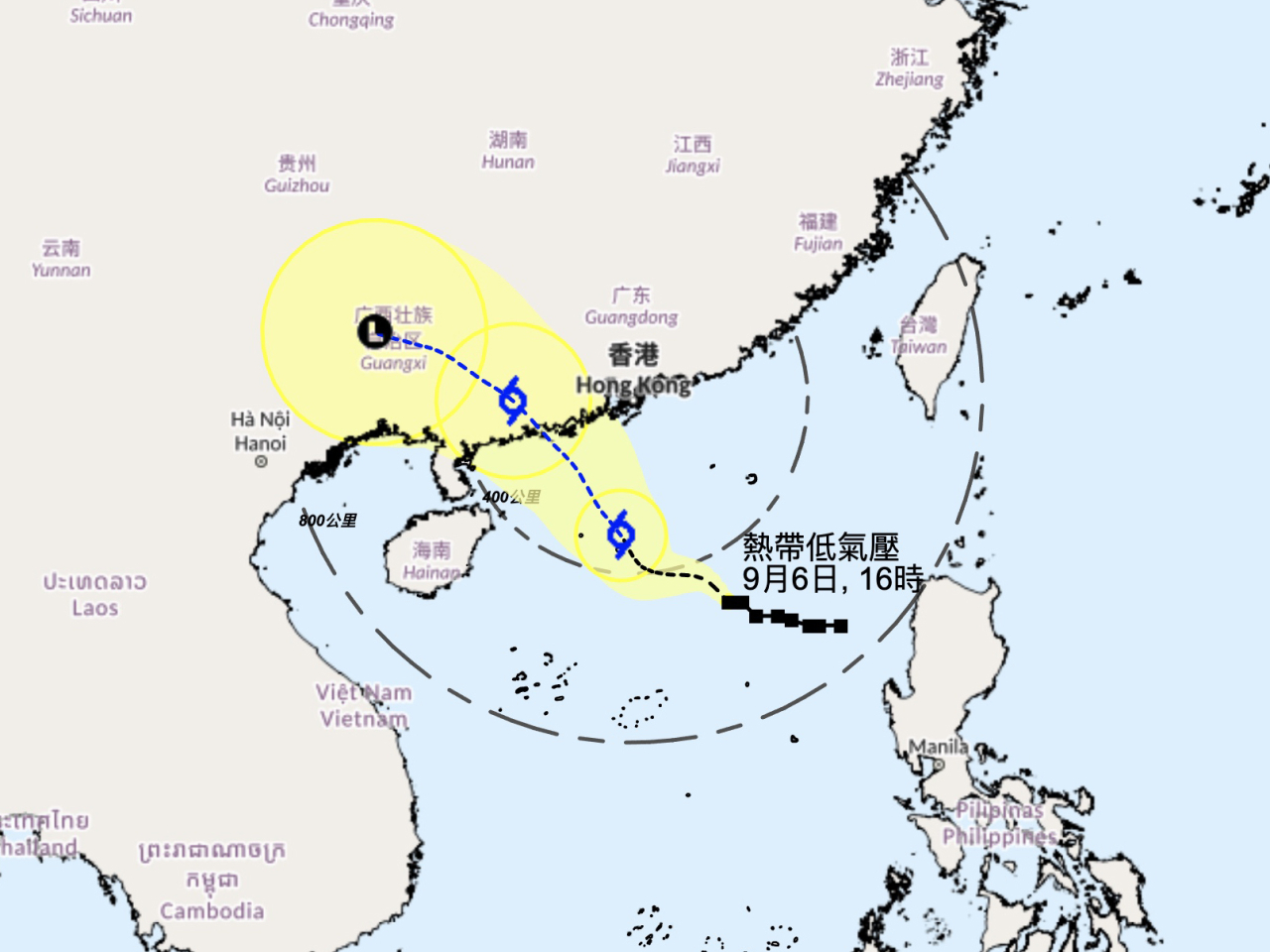天文台表示，會在午夜12時至凌晨3時發三號信號。（天文台網頁）