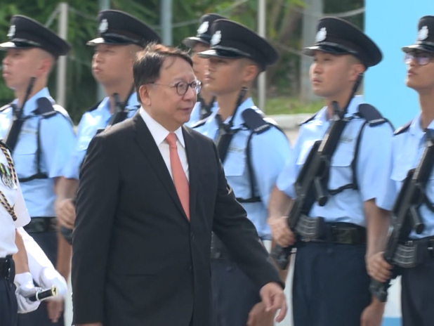 政務司司長陳國基出席警察學院結業會操。