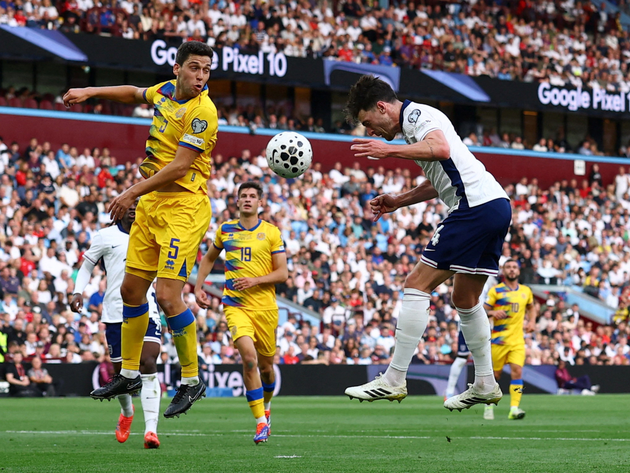 England's Declan Rice scores their second goal to seal a 2-0 home win over Andorra. Photo: Reuters