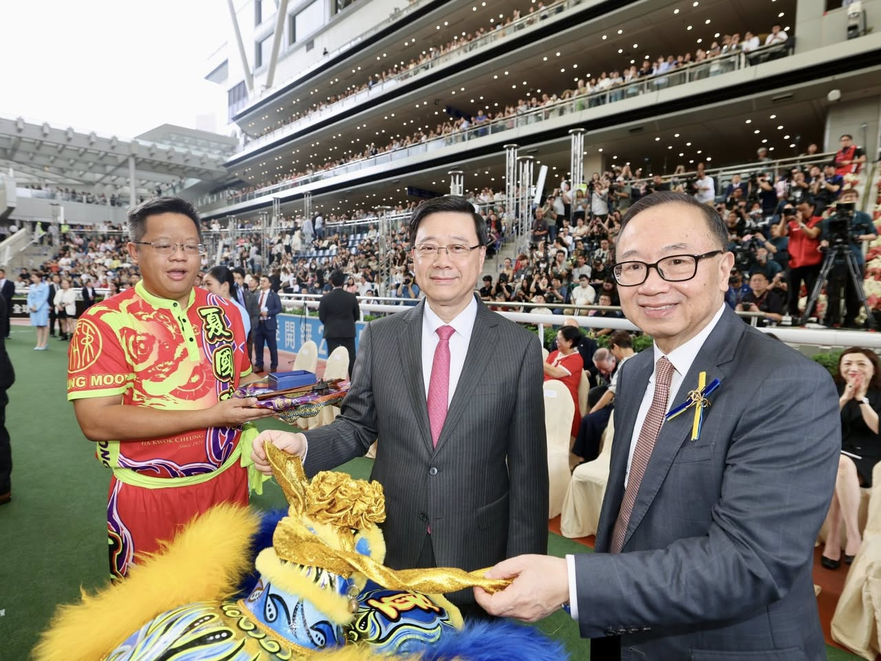 John Lee attended the season-opening event at Sha Tin Racecourse. Photo: John Lee's Facebook page