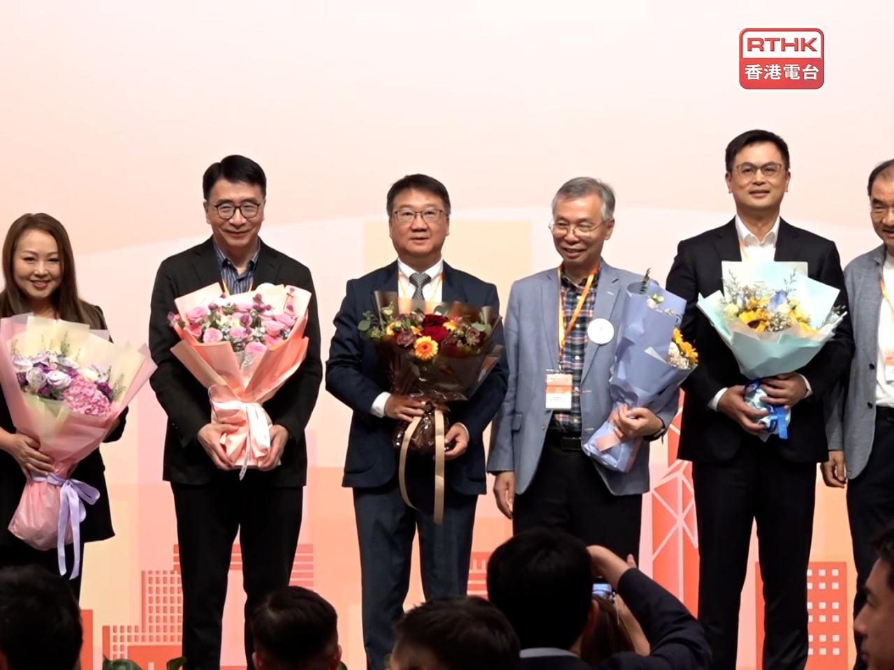 「科技創新界」5名當選人分別是李煥明、張梓昌、涂文偉、黃建恒、楊夢甦。（林紹鋒攝）