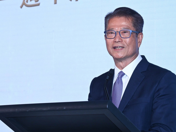 陳茂波說,特區政府正研究建立低空飛行三維資訊樞紐,銜接空間數據共享平台。(政府新聞處)