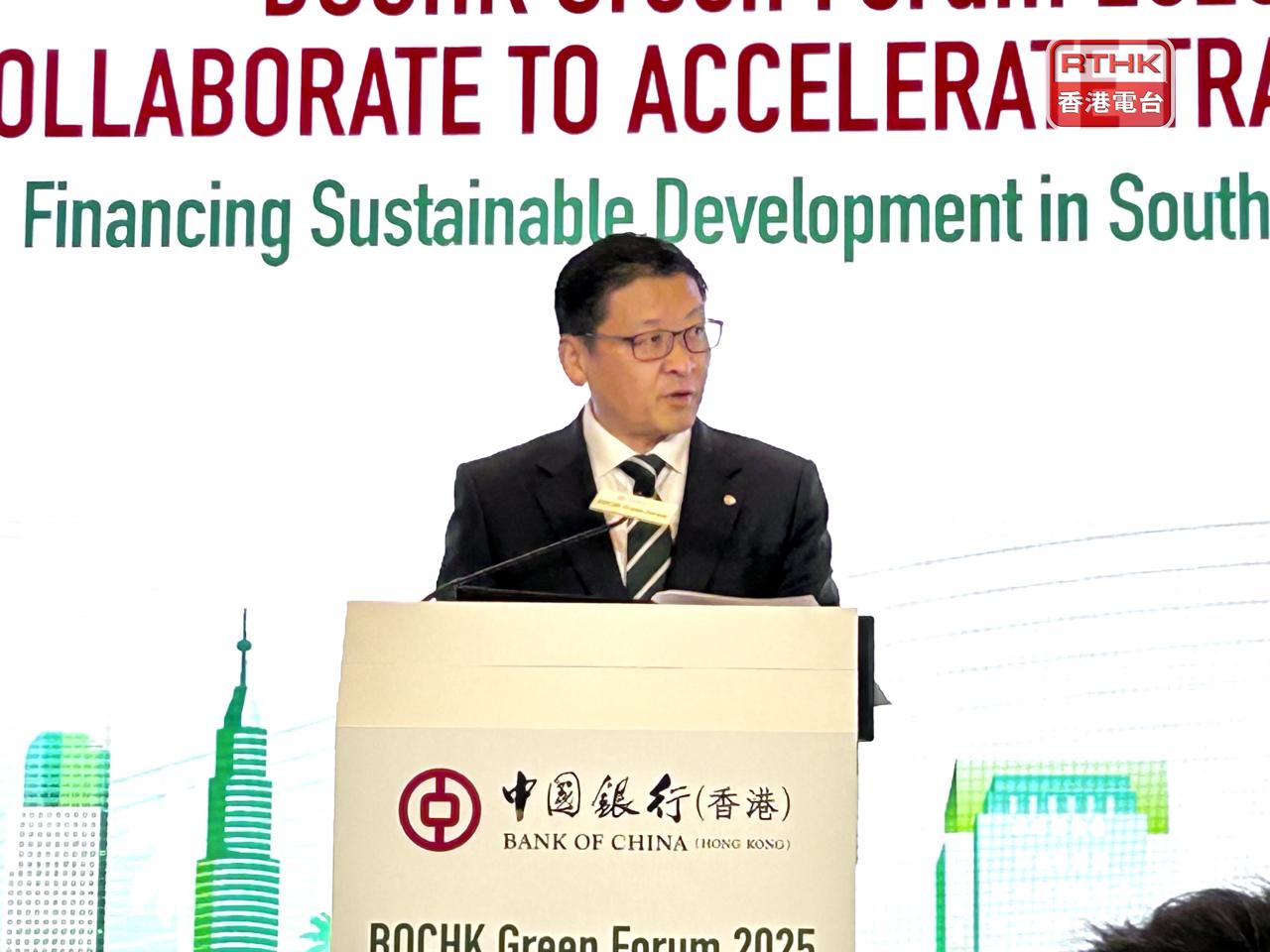 孫煜認為香港作為國際綠色金融中心，有能力將資金引導至區內。（羅煒皓攝）
