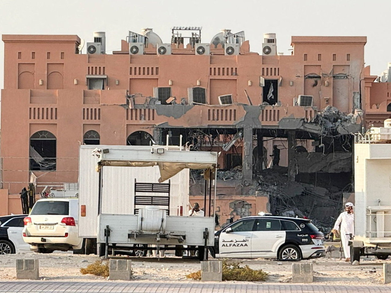 A building where several senior Hamas leaders were allegedly staying is damaged following an Israeli strike. Photo: Reuters
