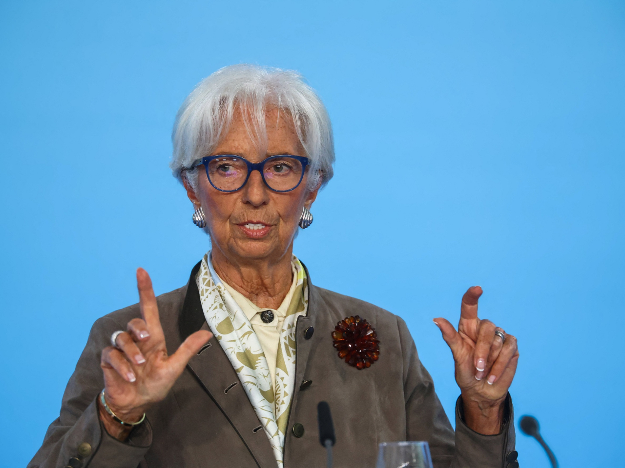 Christine Lagarde told a press conference inflation was "where we want it to be". Photo: Reuters
