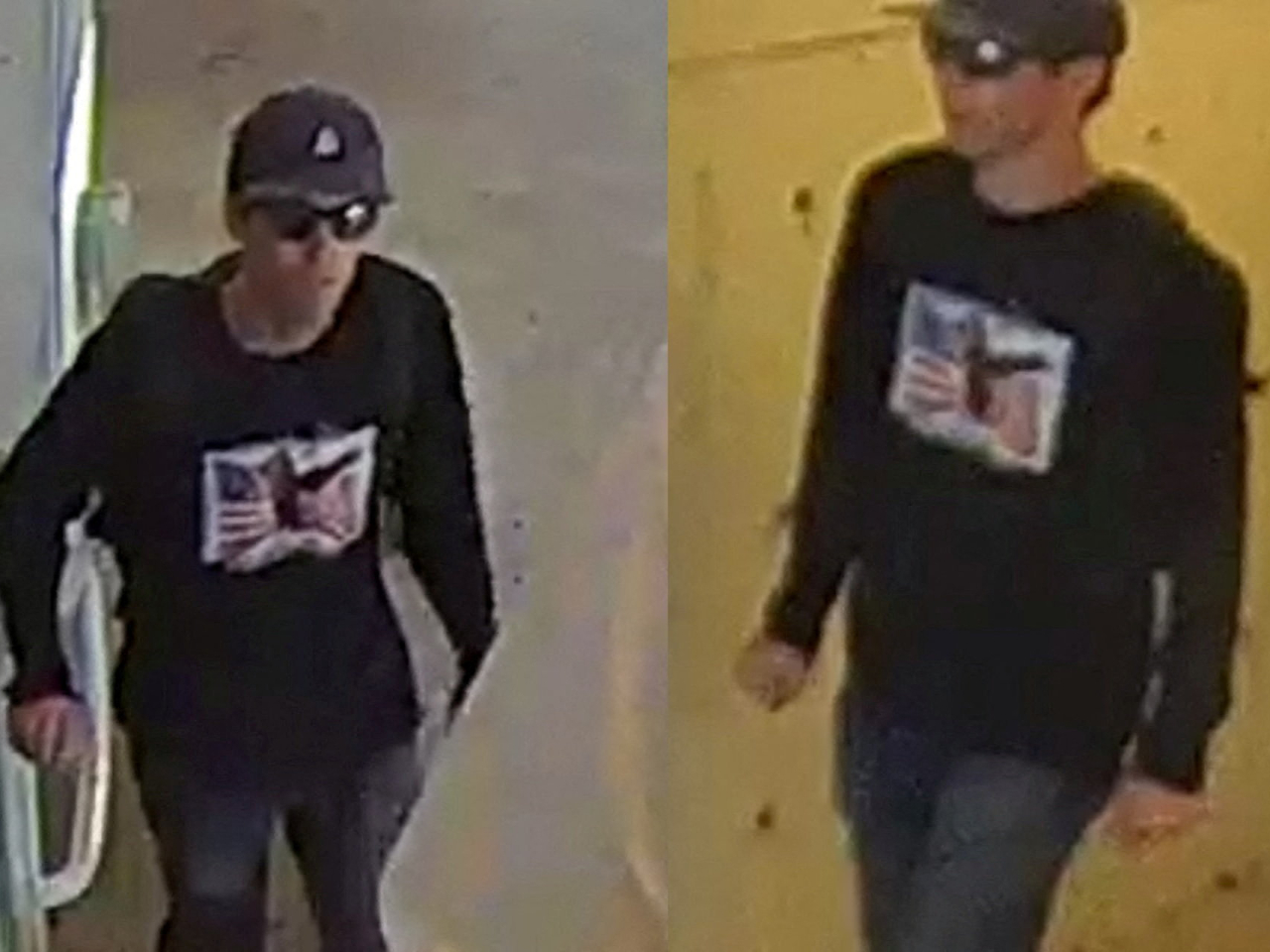 The FBI issued grainy photos of a person of interest and asked for the public's help identifying him, while a manhunt for the gunman continues. Photo: Reuters