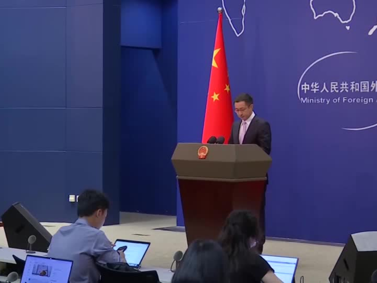 林劍：中方堅決反對美方濫施單邊制裁和長臂管轄。（路透社）