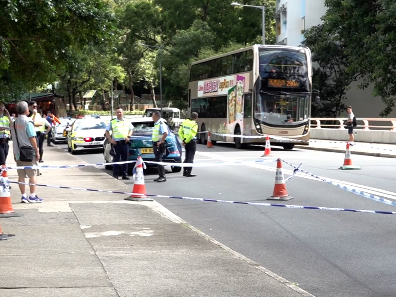 A 66-year-old woman and a three-year-old boy are believed to have been hit while crossing Lee On Road. Photo: RTHK