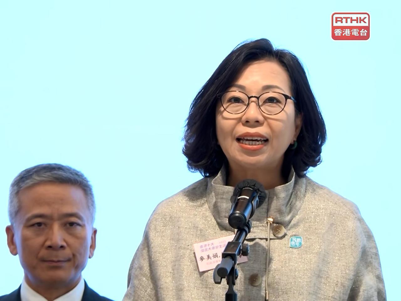 麥美娟說，當局將會持續推展各項青年發展項目，尋找內地及海外的交流實習機會。（廖漢榮攝）