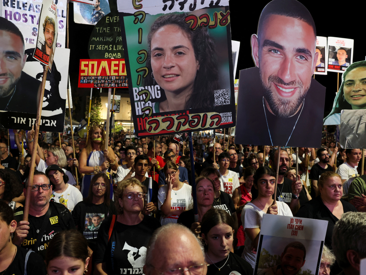 A demonstration demanding the immediate release of all hostages and the end of war in Gaza, was held in Tel Aviv, Israel. Photo: Reuters