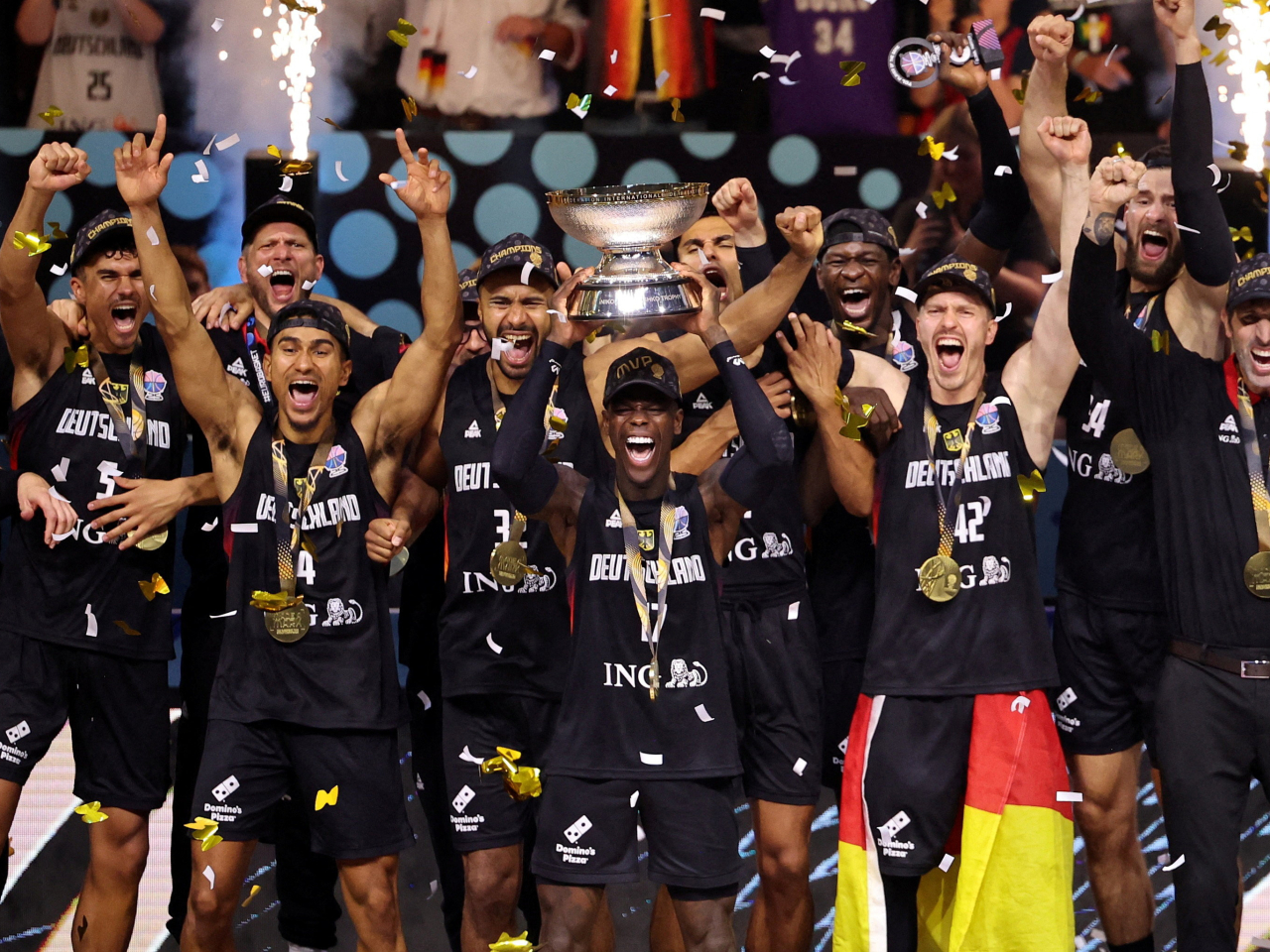 Germany's victory in Latvia comes two years after their World Cup triumph. Photo: Reuters