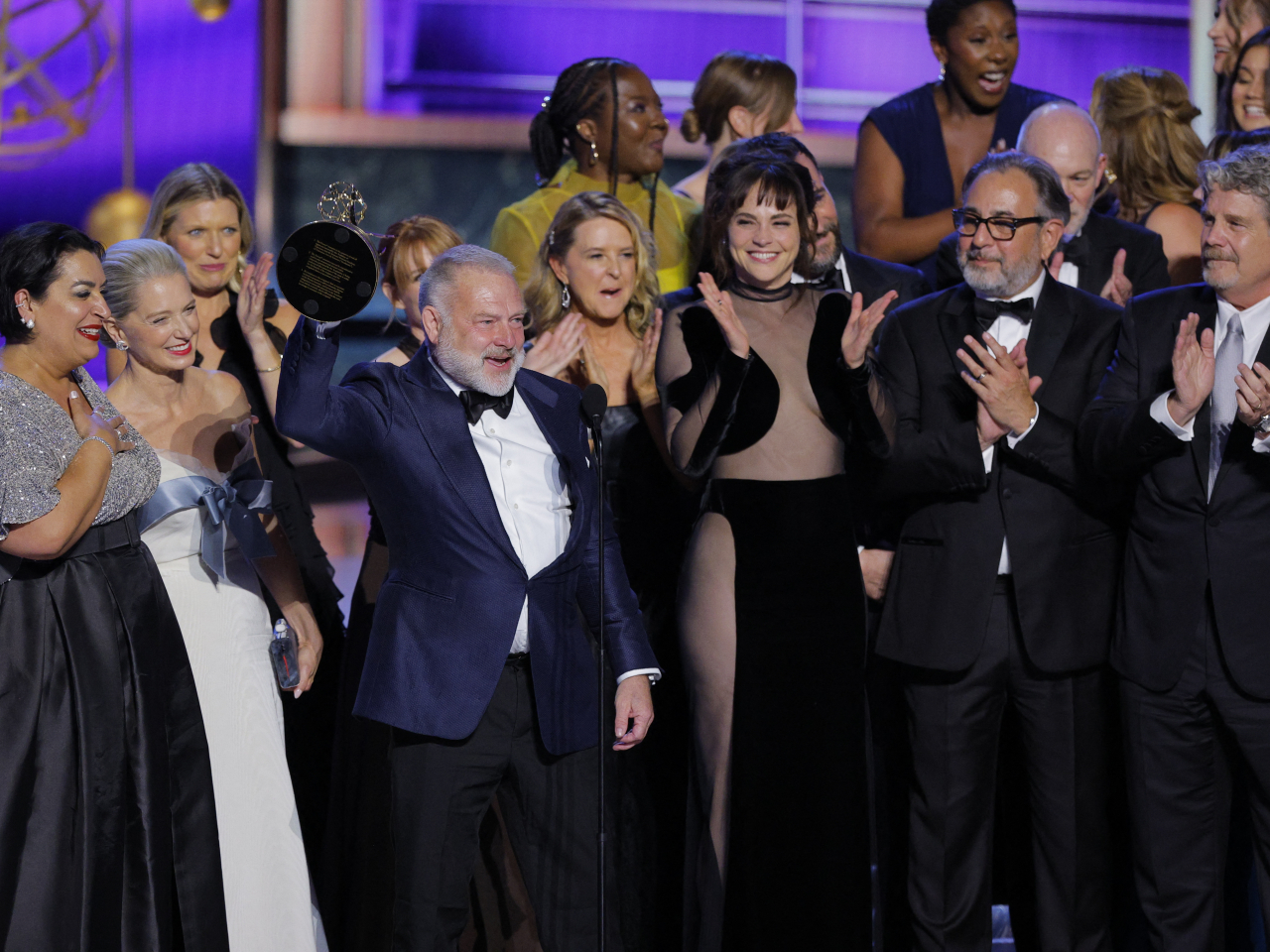 Producer R Scott Gemmill accepts the Outstanding Drama Series award for 'The Pitt' at the 77th Primetime Emmy Awards in Los Angeles. Photo: Reuters
