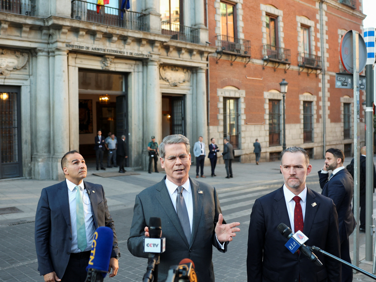US Treasury Secretary Scott Bessent speaks in Madrid amid Sino-US talks. Photo: Reuters