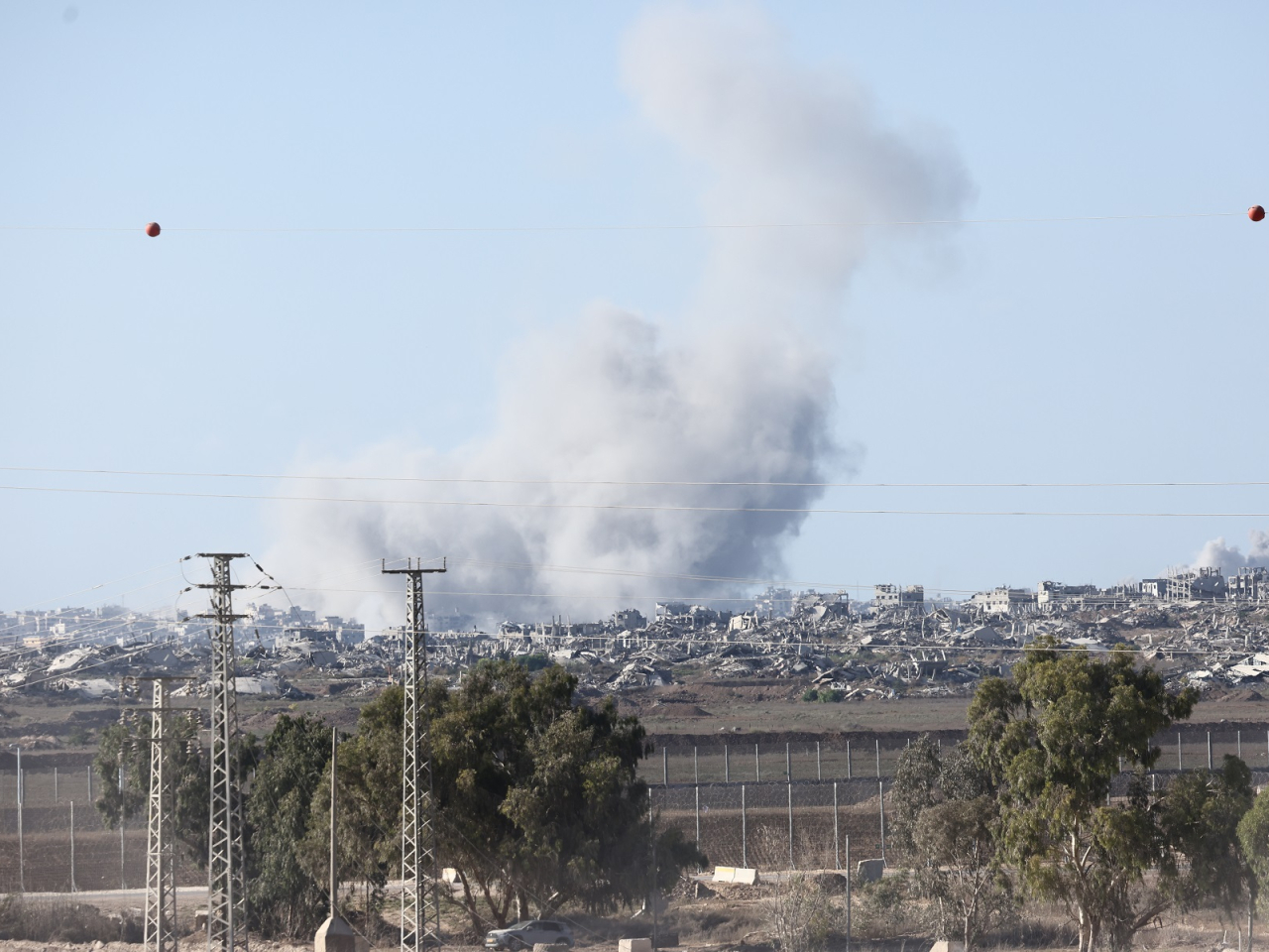 Smoke rises from Gaza after an explosion. Photo: Xinhua