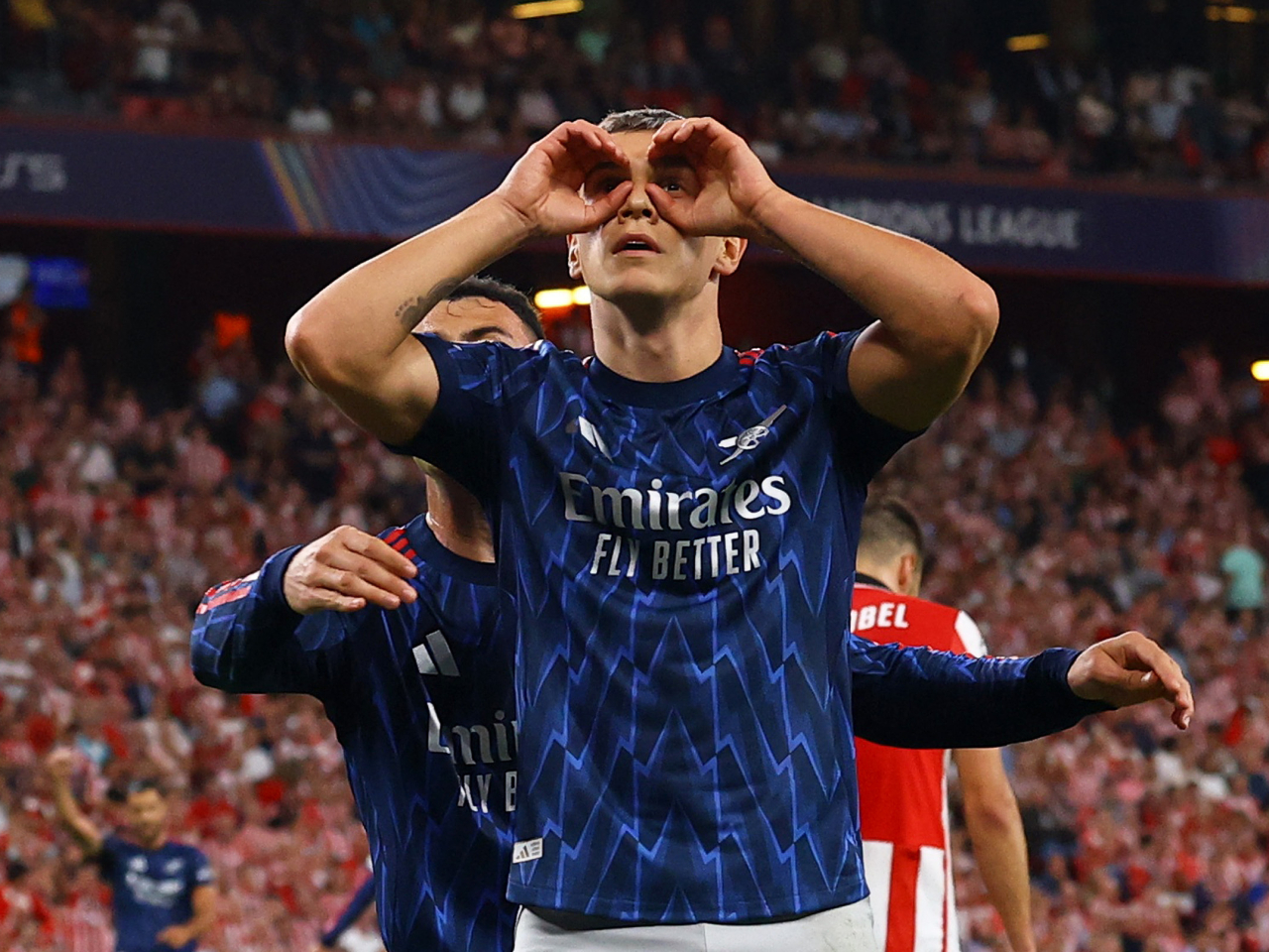 Leandro Trossard scored late in the second half to seal the victory for Arsenal. Photo: Reuters