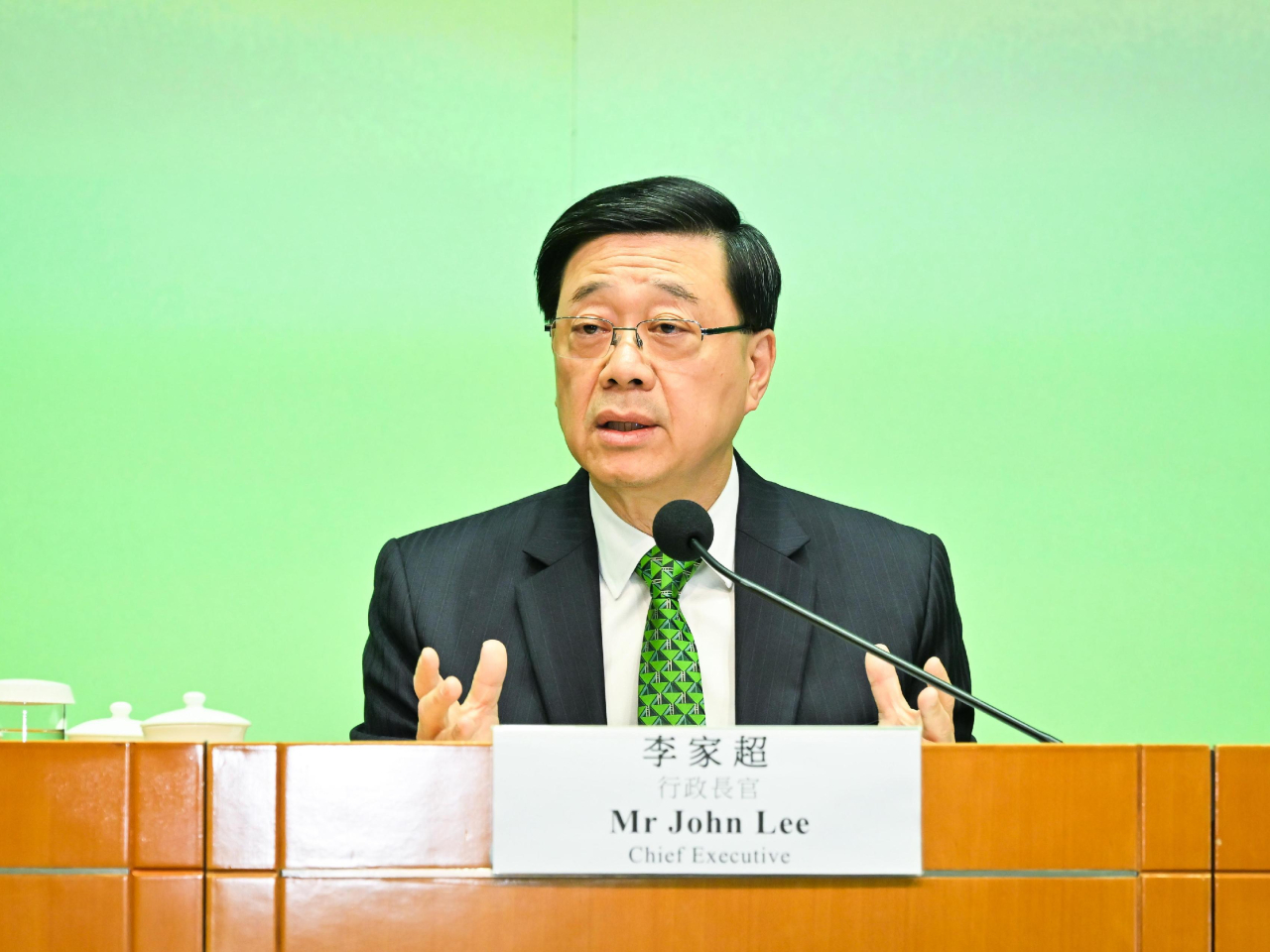 李家超宣布成立由他領導的「北都發展委員會」，並下設三個司長級領導的工作組。（政府新聞處）