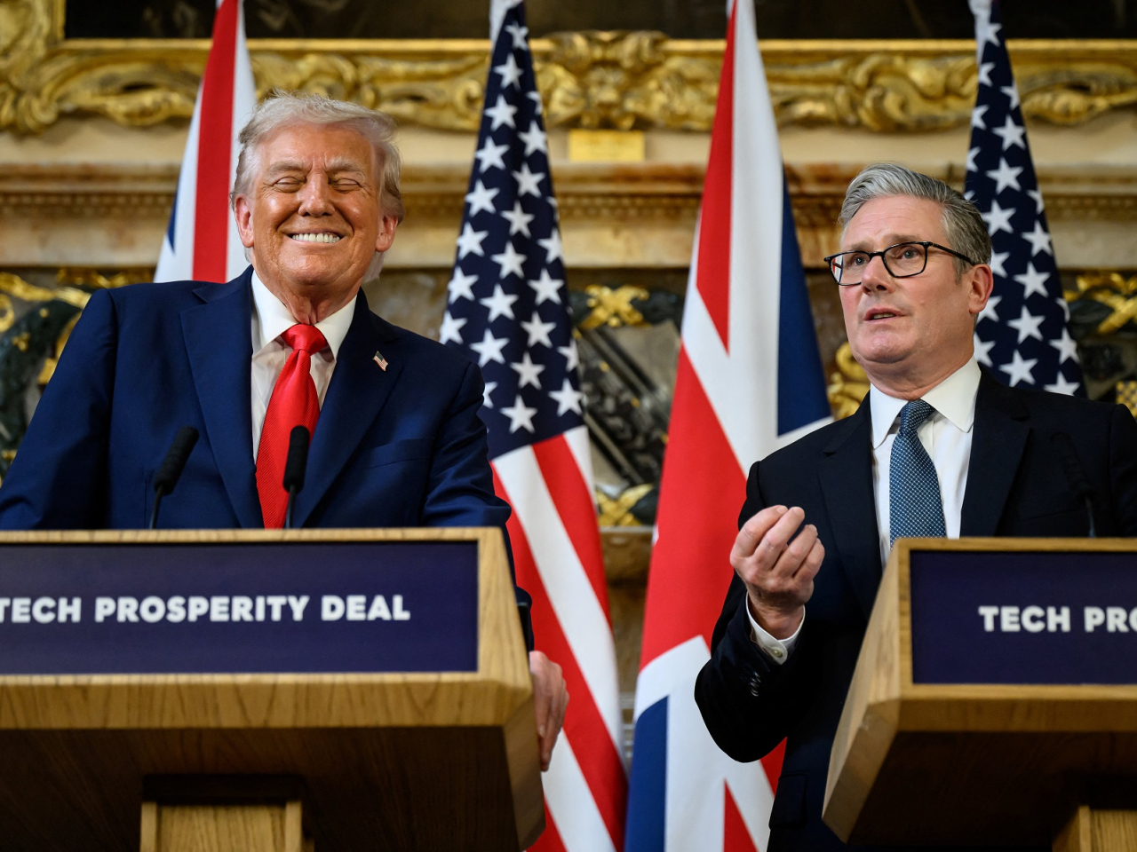 Donald Trump and Keir Starmer both hailed the special relationship between the US and the UK, before the US president left the UK after less than 48 hours on British soil. Photo: Reuters