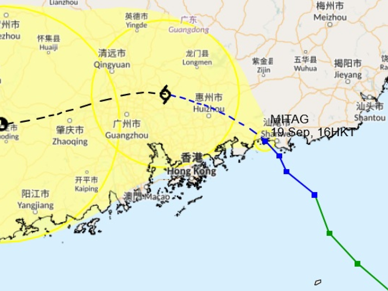 The observatory says the T3 signal will remain until 9am on Saturday at the earliest, and a higher signal won't be needed unless the storm moves closer to the territory than expected and maintains a higher intensity. Graphic courtesy of the observatory