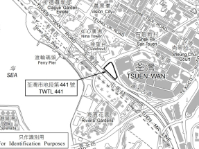 荃灣永順街與德士古道交界住宅用地可建最高樓面面積約43.5萬平方呎。（地政總署）