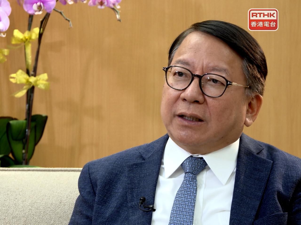 陳國基表示，很開心很多學校都對北都大學城有興趣，當局將簡化制度並加快。（港台圖片）